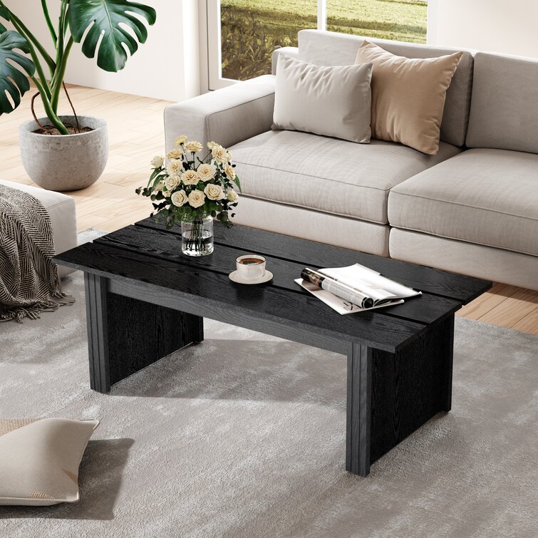 Latitude Run Modern Coffee Table Black Center Table 42 Inch